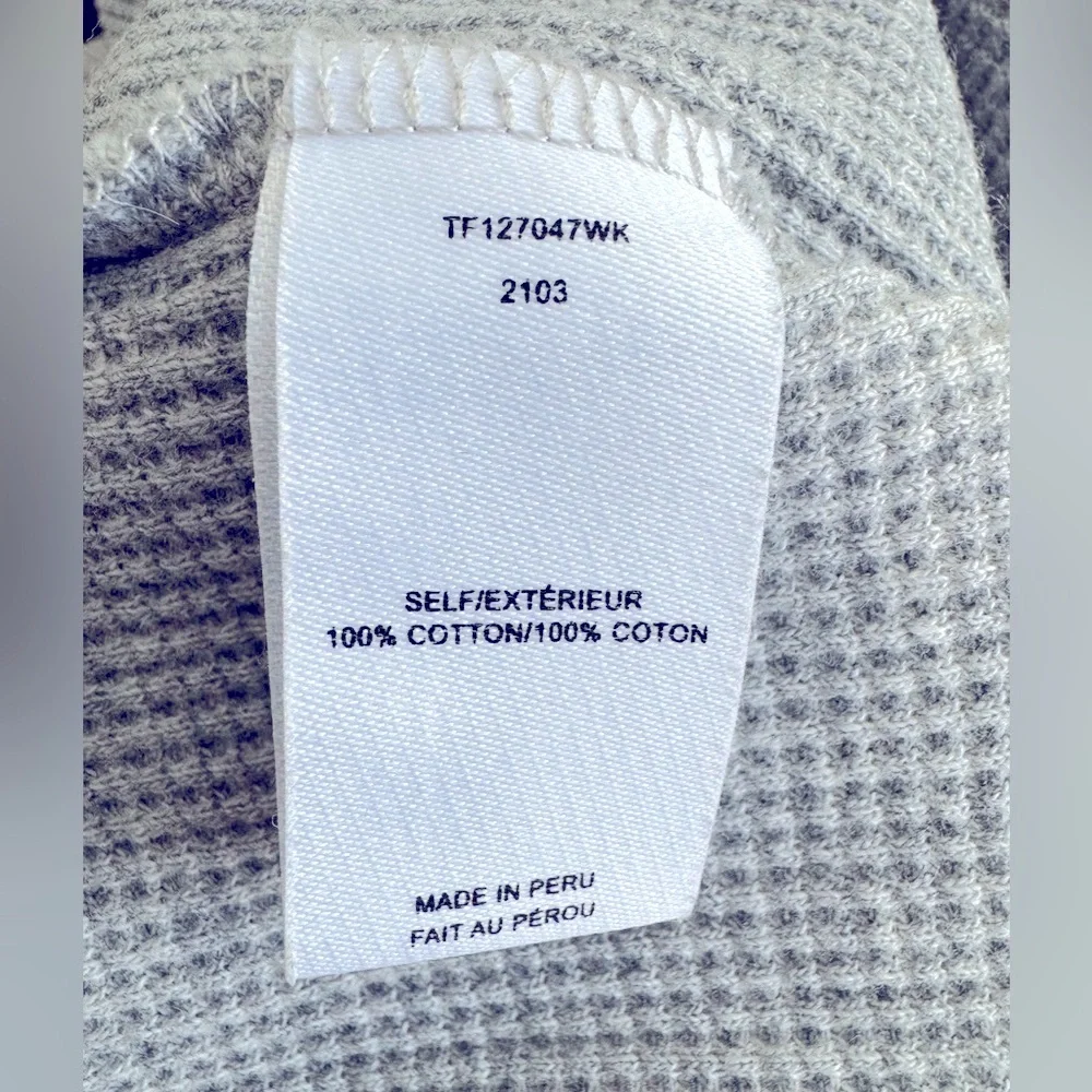 Derek Lam 10 Crosby Ariah‎ Cotton Waffle Half Zip Sweatshirt Medium gray